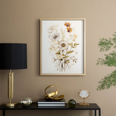Reproduction florale vintage encadrée CC XXXV - bois massif
