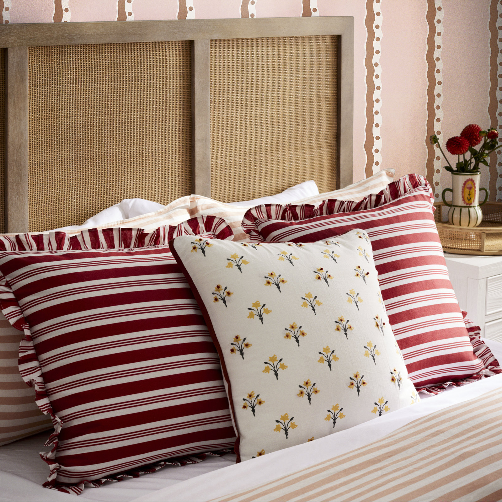 Devere 20" x 20" Embroidered Throw Pillow