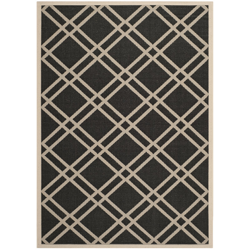 Tapis d'intérieur / extérieur à motif géométrique Sanzone Performance, Rectangle 4 pi x 5 pi 7 po