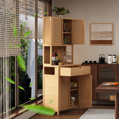 Double-door Bamboo High-capacity Storage Cabinet