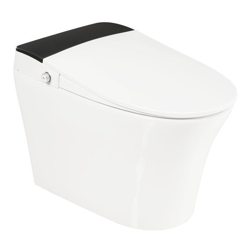 Heated Seat Smart Toilet with Foot Sensor Flush, Power Outage Flushing & Night Light, White