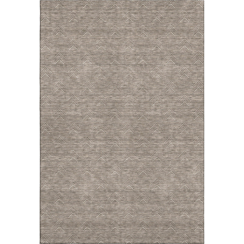 Premium Machine Washable Prisco Brown Rug, Rectangle 2'6" x 3'10"