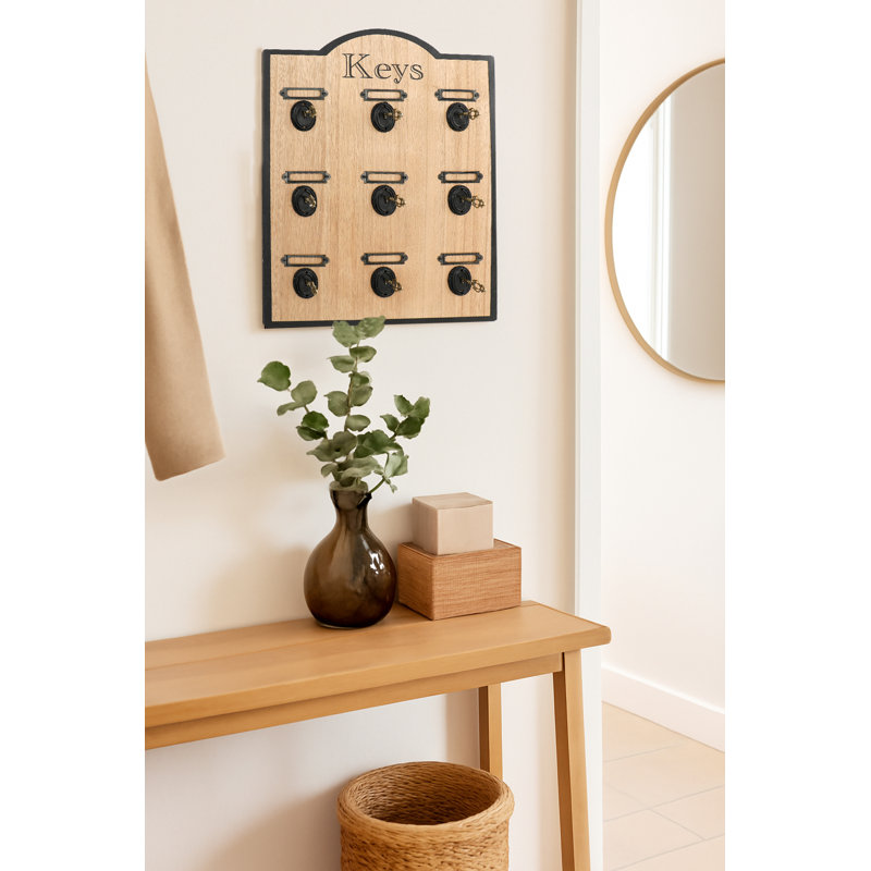 MDF Wall Organizer with Key Hooks