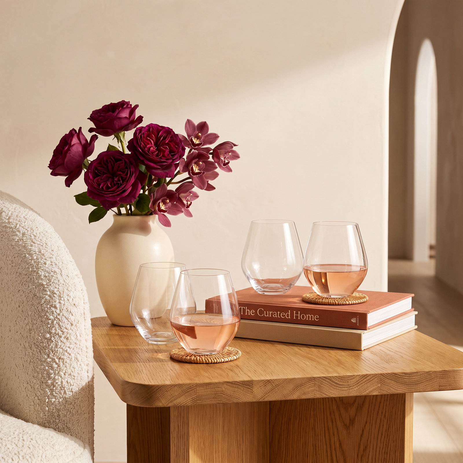 Meridian Crystal Stemless Wine Glass, Clear