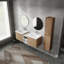 Stylish Wall-Mounted Bathroom Vanity With Abundant Storage And Elegant Sink