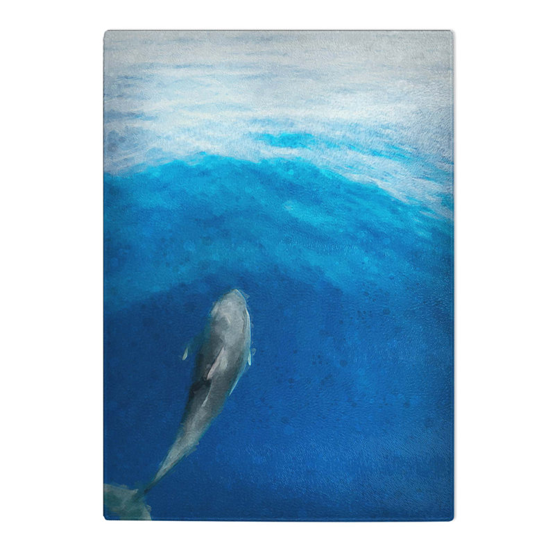 Tempered Glass Singular Dolphin Chopping Board, 20 cm W x 28.5 cm L