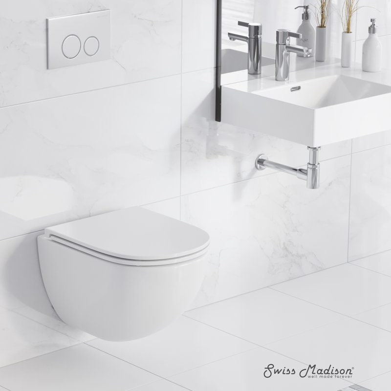 Ensemble de toilette suspendu St. Tropez, Blanc lustré
