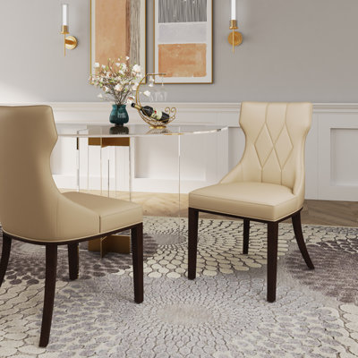 Reine Velvet Upholstered Solid Wood Side Chair