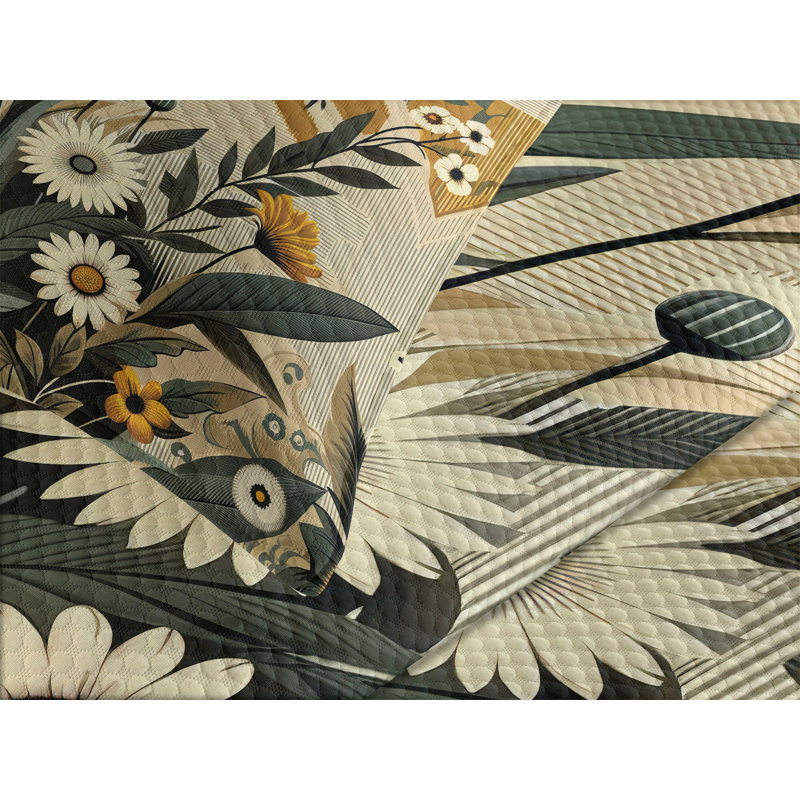 Ambesonne Floral Coverlet Set