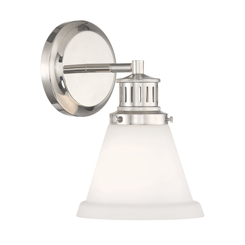 Alden 10.25'' High 1-Light Sconce- Polished Nickel Matte Opal, Opal, Nickel