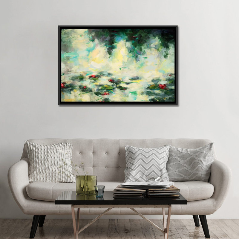 « solstice x », impression sur toile, H 18 po x l 26 po x P 1,5 po, Toile avec cadre noir, Pas de tapis