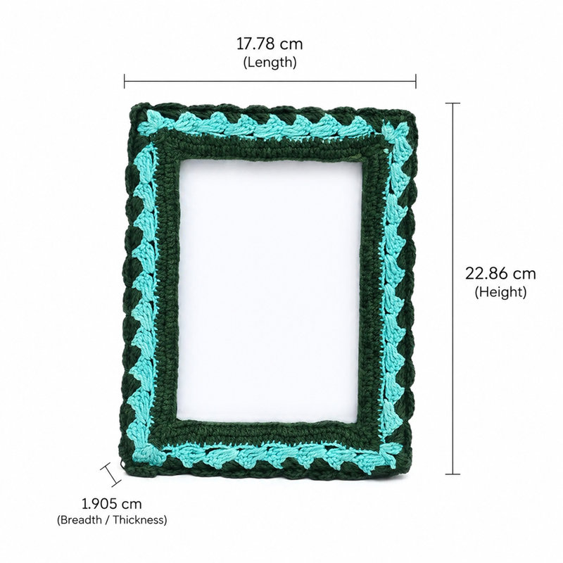 Beads Picture Frame, Green/Teal