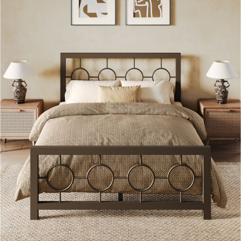 Mauppin Metal Slat Bed, Full, Brown