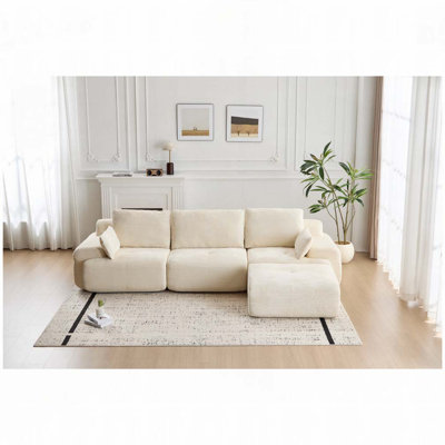 Corduroy Fabric Memory Foam Compressed Sofa