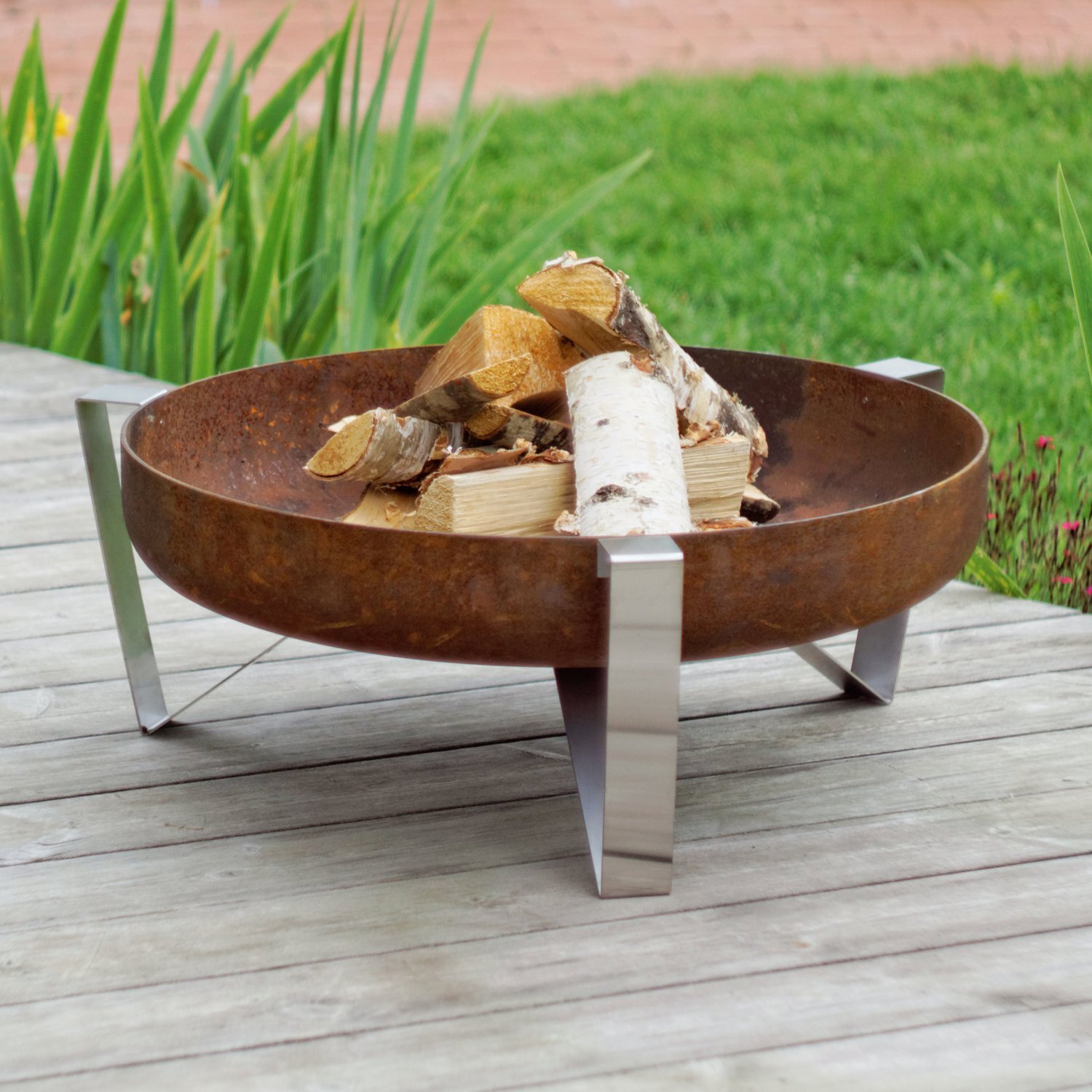 Wrought Studio™ Braemar Stainless Steel Wood Burning Fire Pit & Reviews ...