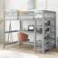 Lit mezzanine avec tablettes de rangement et bureau sous le lit-1599166543-1599166528