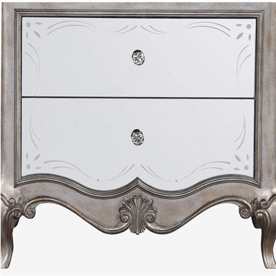 Table de chevet 2 tiroirs Champagne antique