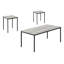 Ensemble de table, ensemble de 3 pièces, café, bout, métal noir, stratifié gris, contemporain, moderne-998319883