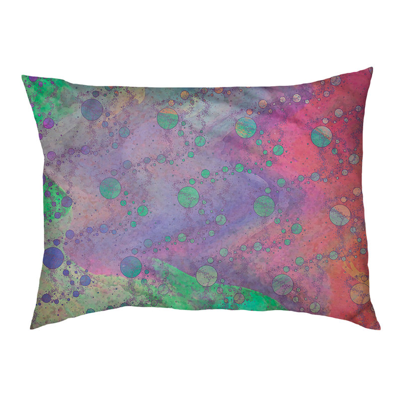 Coussin de concepteur de planète stars Byrge, l 42,5 po x L 32,5 po, Vert et rose