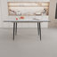 Table de salle à manger extensible de 47 po à 63 po, lueur de marbre blanc, industrielle moderne pour la cuisine et la salle à manger, avec pieds en métal noir conique