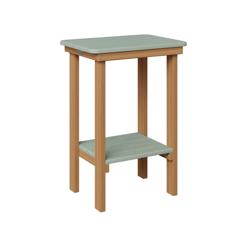 Berlin Gardens Rectangular End Counter Table, Seafoam, Natural Teak