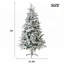 Arbre de Noël en PVC mélangé non éclairé de 7 pi avec extrémités enneigées pour une décoration festive