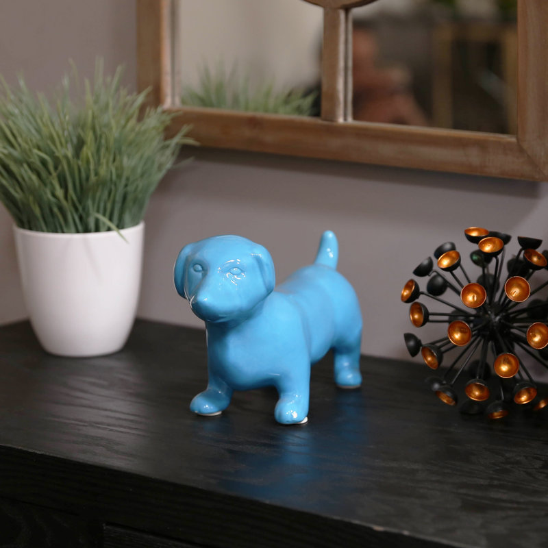 Figurine de chien teckel Arrihanna, Bleu