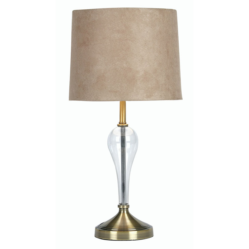 Burrows Metal Table Lamp, Antique Brass Base/Cream Shade