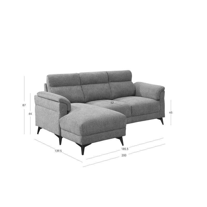 Danialle 3 Seater Sofa & Chaise, Left Hand Facing