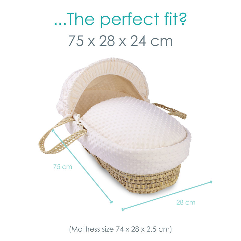 Dimple Palm Moses Basket, Cream