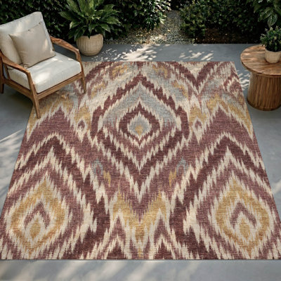 Tapis Ceajay ACN3071 Ikat lavable à la machine pour intérieur/extérieur