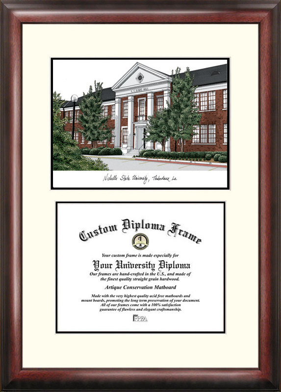 NCAA Nicholls State Colonels Scholar Lithograph Diploma Frame