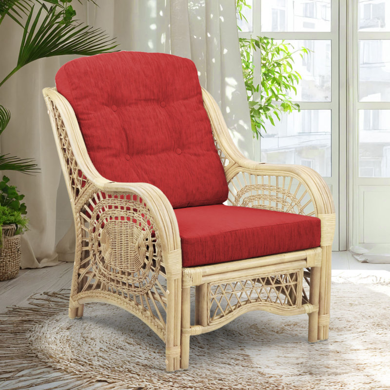 Fauteuil capitonné de 28 po de largeur, Rouge