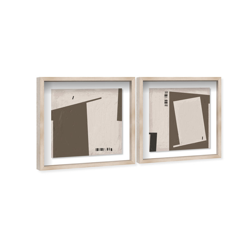 Structural Set Set by Oliver Gal, 13.5"H x 13.5"W, Natural Oak Shadowbox