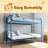 Metal Bunk Bed Twin Over Twin, Heavy Duty Bunk Beds With 2 Ladders And Full-Length Guardrai-1196089890
