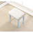 Blue Makeup Vanity Table And Chair - 3 Drawers Storage, Adjustable Mirror, Wood Stylish Drawer Oval Wooden-1733908635