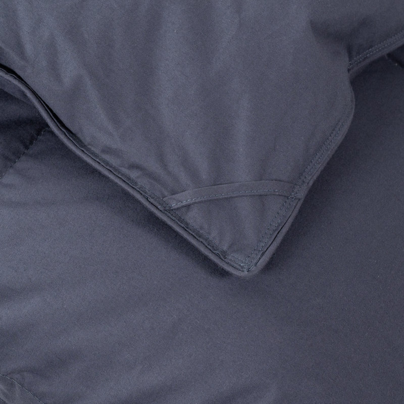 Cotton Box Stitch Comforter, King, Charcoal