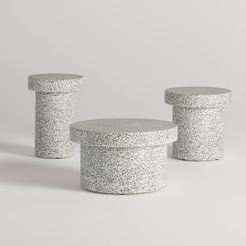 White Terrazzo Modern Coffee Table