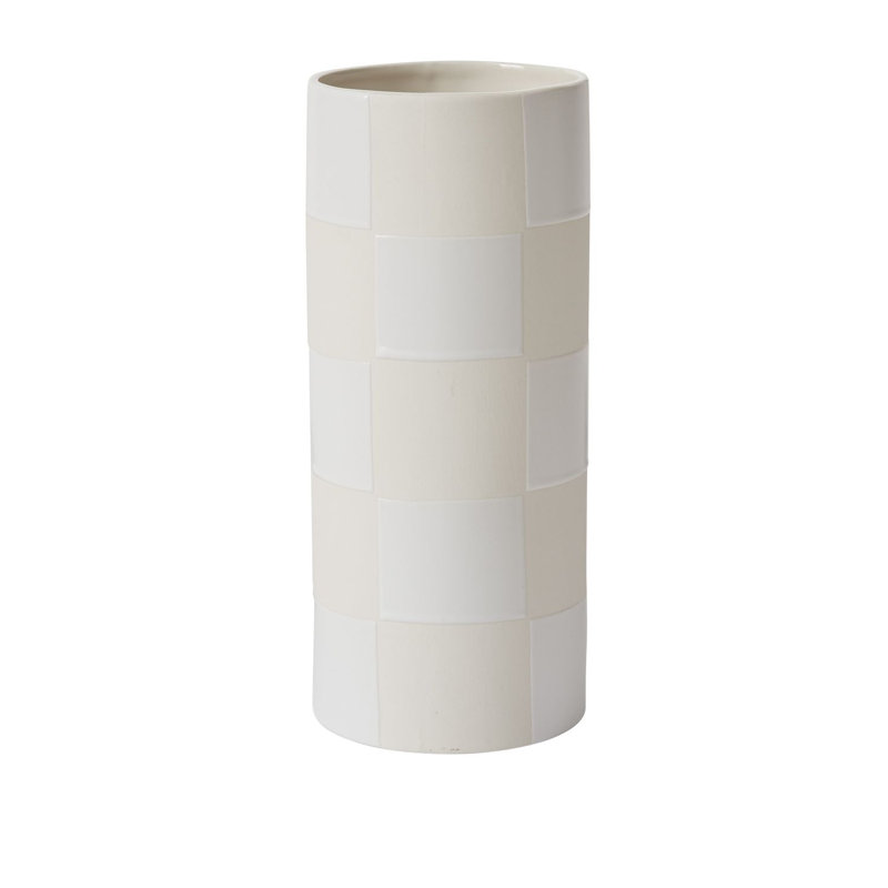 Vase de table Cleveland, Blanc cassé, H 12 po x l 5 po x P 5 po