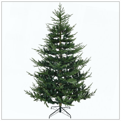 Artificial Christmas Tree, Pine Hinged Christmas Tree With 1218 Realistic Branches, Steel Base, Auto Open