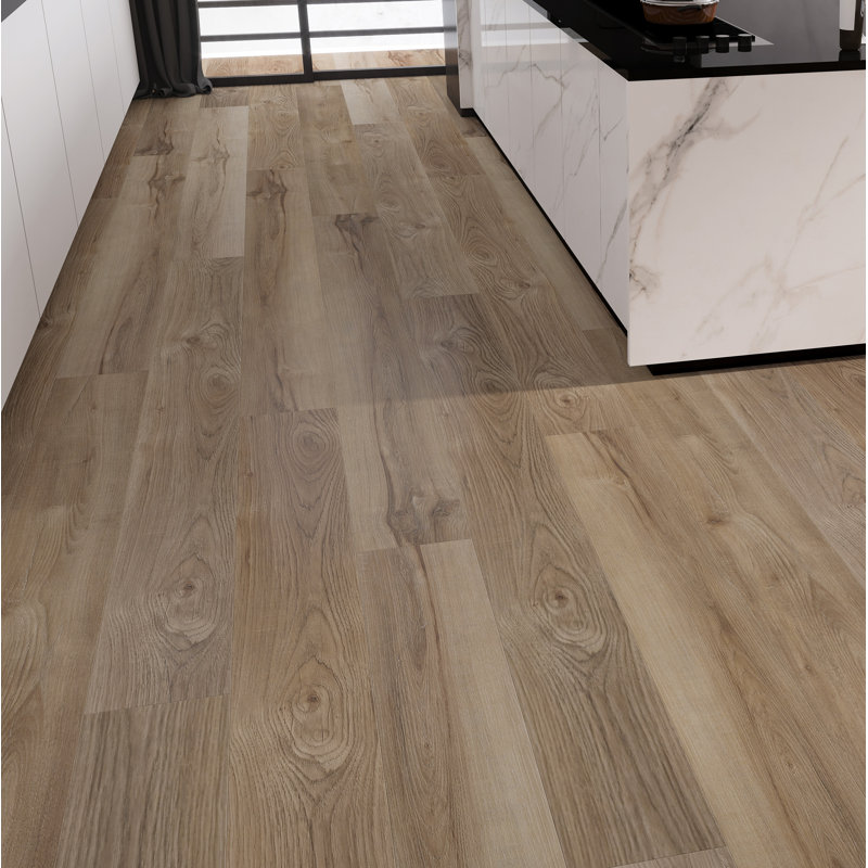 7" x 60" x 7mm Oak Click Lock SPC Luxury Vinyl Plank, Noble Fawn