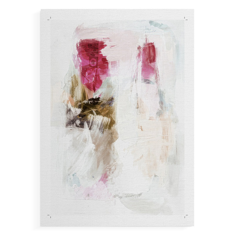 Minimal Fuchsia Markings I -Canvas Print Only - NOT FRAMED, 36" H x 24" W