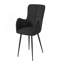 Chaise de salle à manger, hauteur 33 po, ensemble de 2, rembourrée, latérale, salle à manger, cuisine, aspect suède noir, métal noir, contemporain, moderne