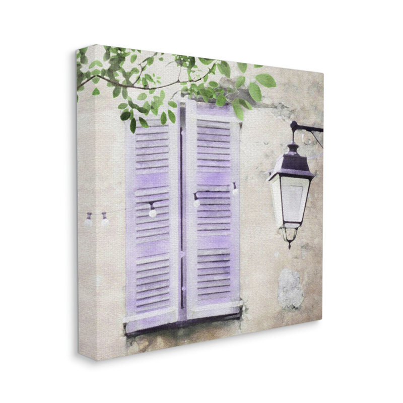 Winston Porter Purple Shutters Scenery Canvas Wall Art Design By LSR Design Studio, H 30 po x l 30 po x P 1,5 po