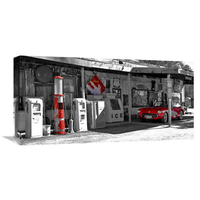 Vintage Gas Station On Route 66 by Vadim Ratsenskiy - Photograph on Canvas