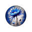 Round Blue Oil Painting Look Woven Base Modern Decorative Machine Washable Rug-350105235