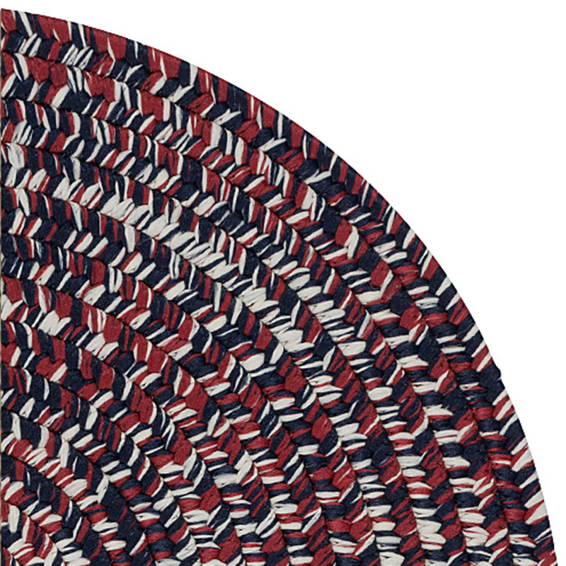 Future Tense Indoor / Outdoor Reversible Area Rug - Red White Blue, Oval 3' x 5'