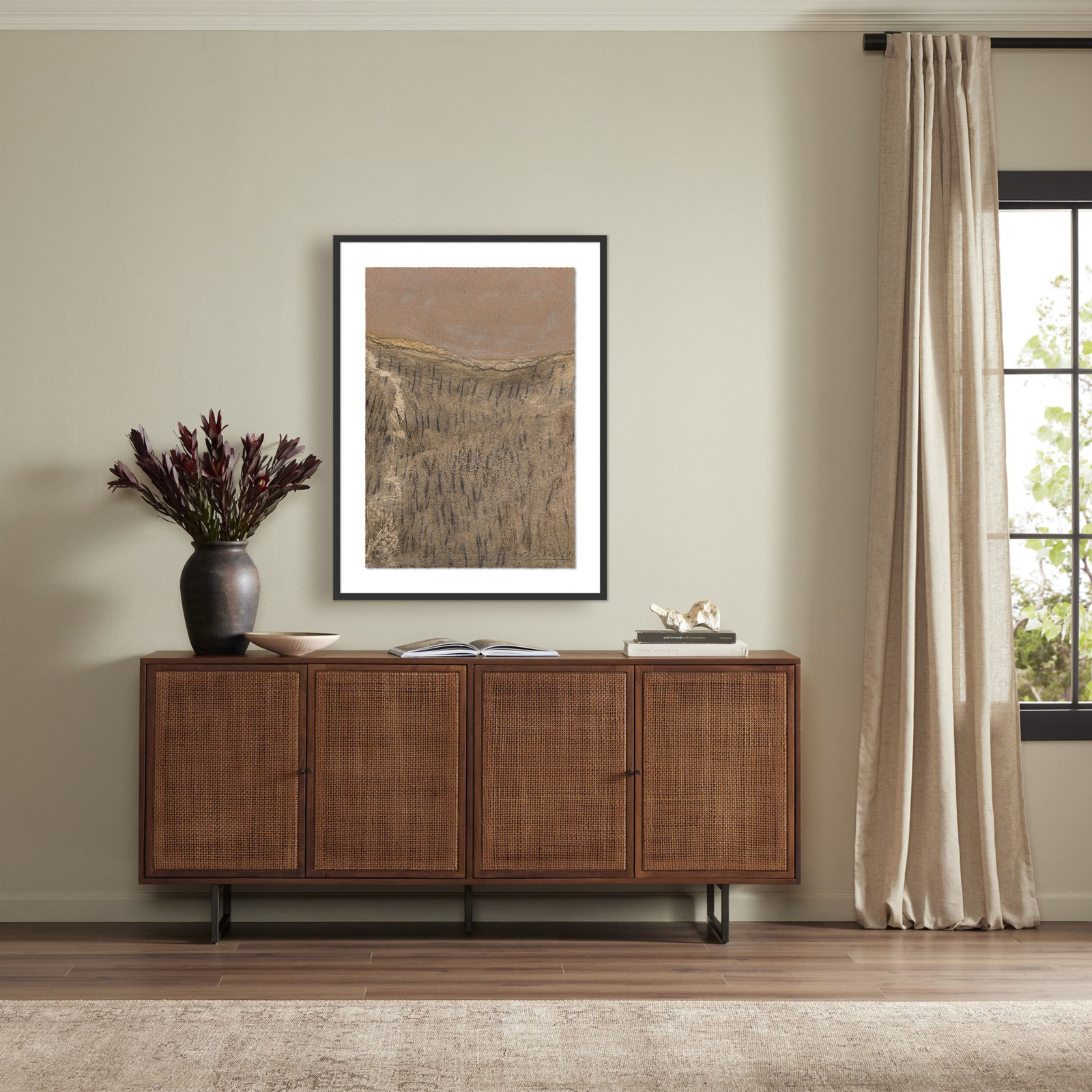 No. 18 by Valeria Sidanez, 40" H x 30" W, Black Maple Paper Single Picture Framed