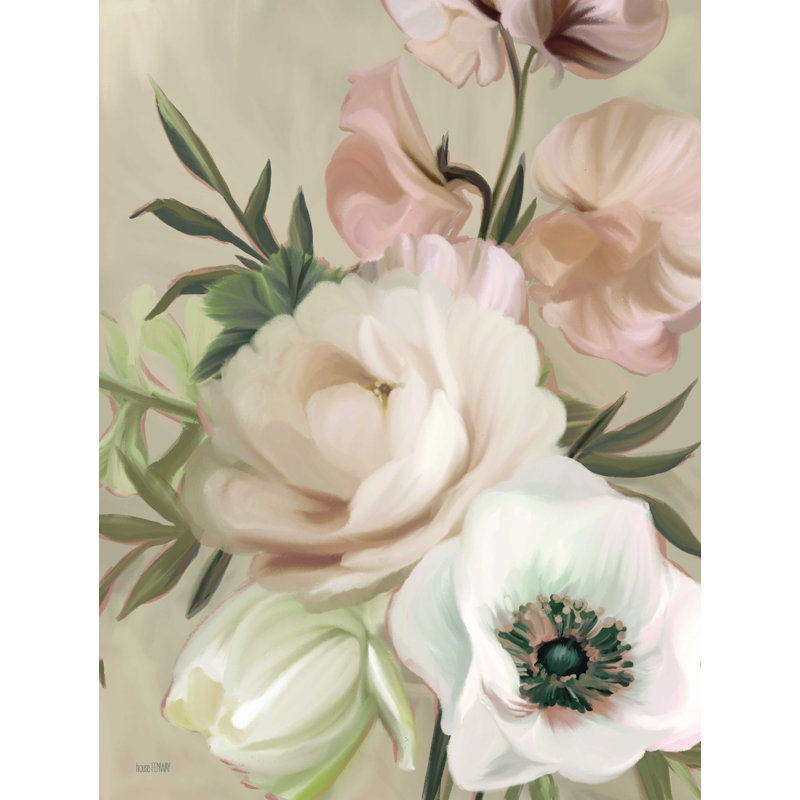 «Blush Peony Bouquet», reproduction sur toile tendue, H 24 po x l 18 po