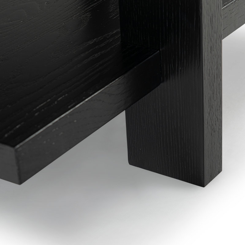 Quigley Square Wood Accent Table, Black